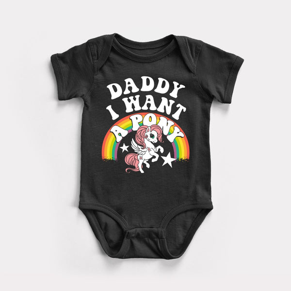 Daddy I Want A Pony - Black - Full Front