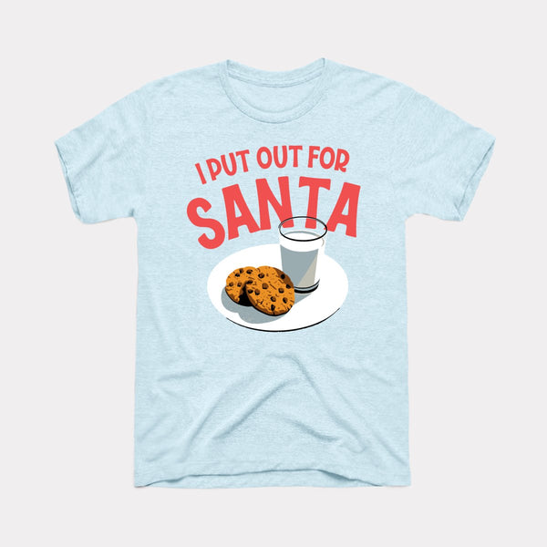 I Put Out For Santa - Heather Ice Blue - Full Front