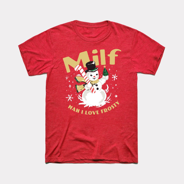 Milf Man I Love Frosty - Heather Red - Full Front