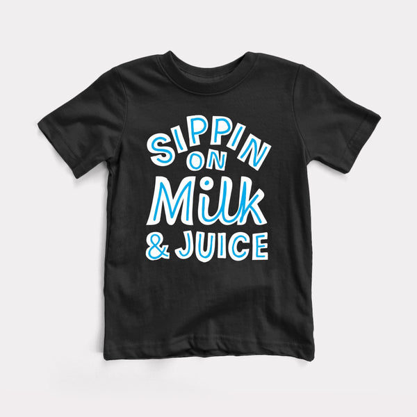 Sippin On Milk And Juice - Black - Full Front