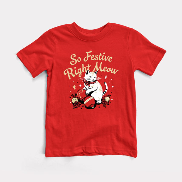 So Festive Right Meow - Red - Full Front