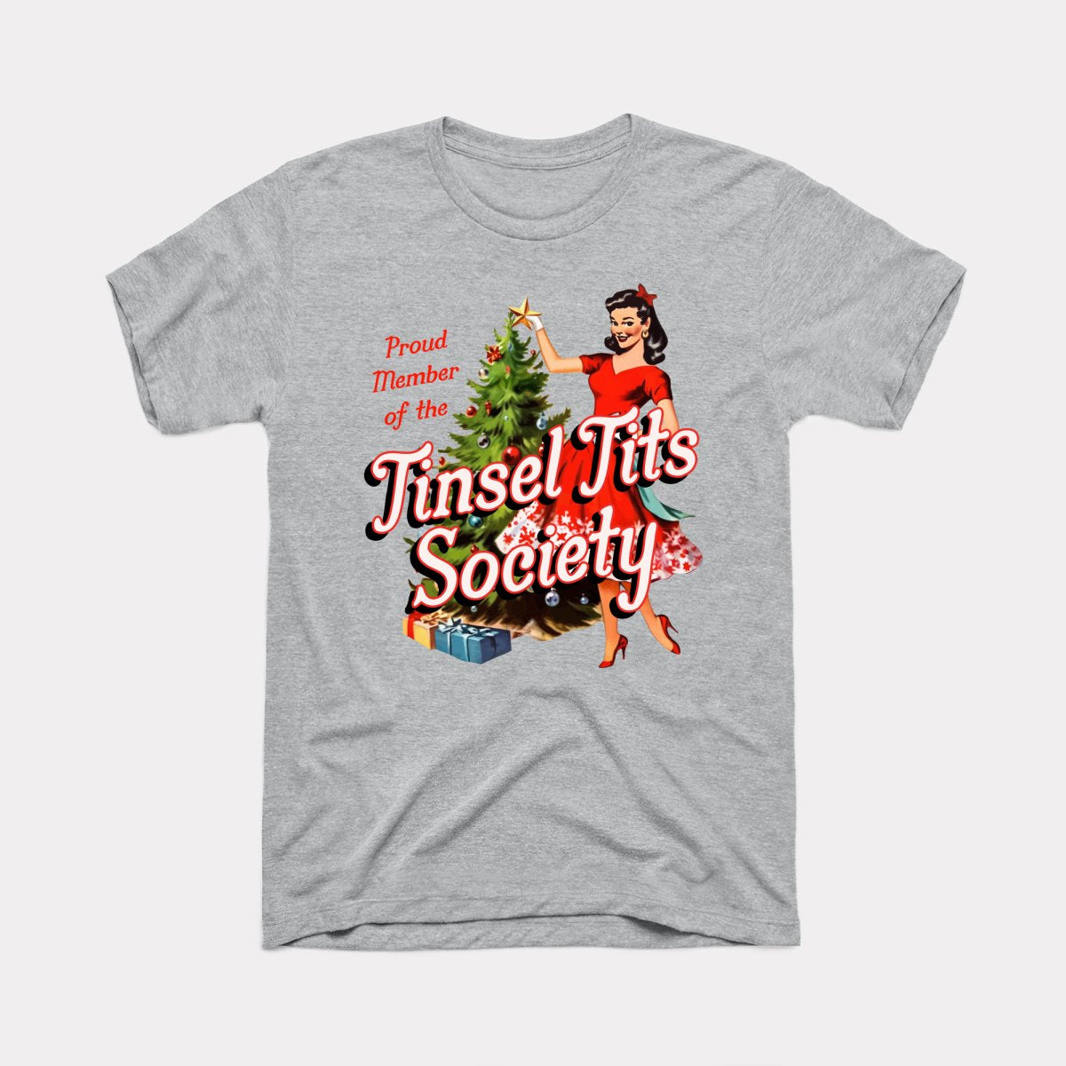 PoetryOfSEX　Noël　tシャツ Tinsel Tits Funny Christmas Shirt | Holiday Humor