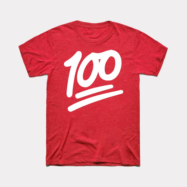 100 Emoji - Heather Red - Full Front