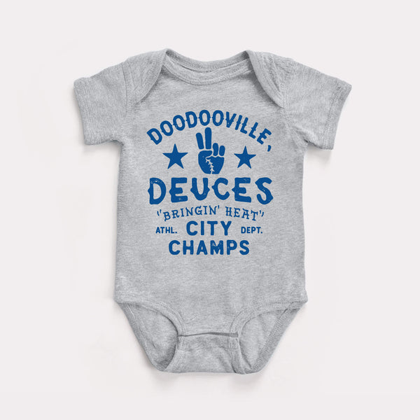 Doodooville Deuces Baby Bodysuit