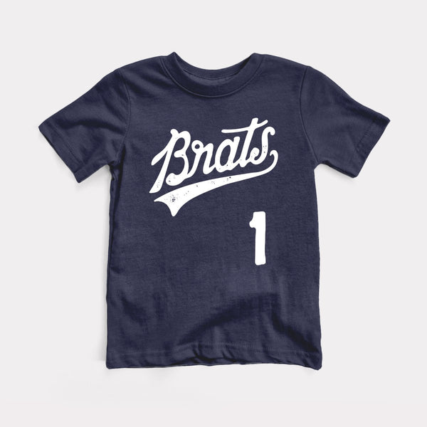 Brats Script - Heather Navy - Full Front
