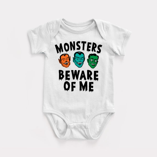 Monsters Beware Of Me - White - Full Front