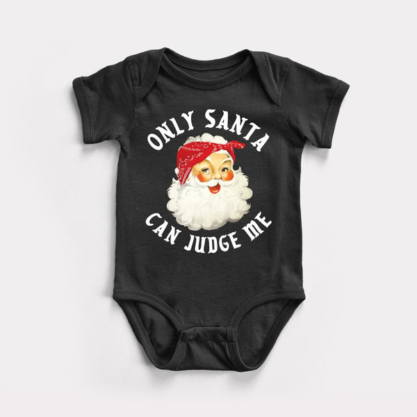 Only Santa Can Judge Me - Black - Full Front