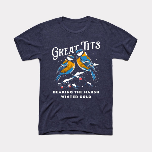 Great Tits Winter Cold - Heather Midnight Navy - Full Front