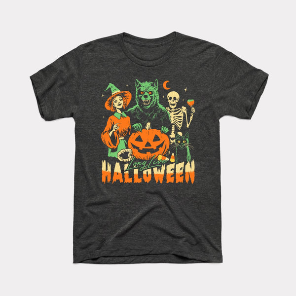 Long Live Halloween - Dark Grey Heather - Full Front