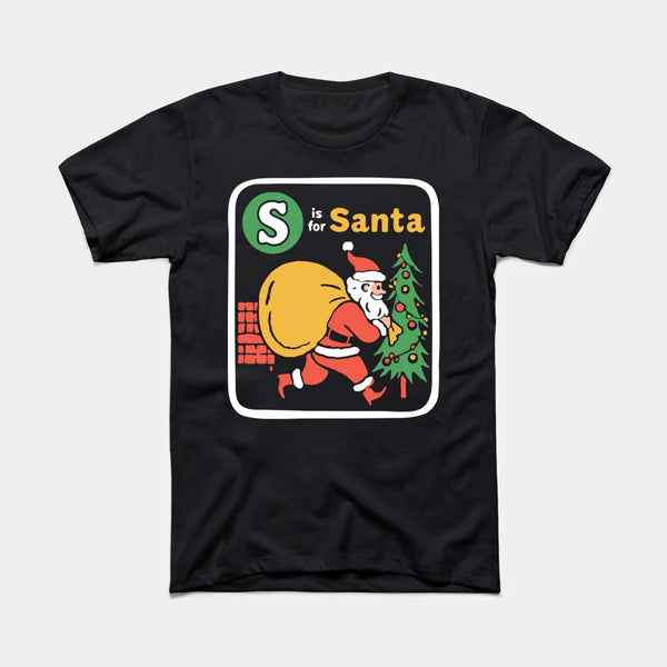 Santa Flashcard - Black - Full Front
