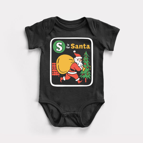 Santa Flashcard - Black - Full Front
