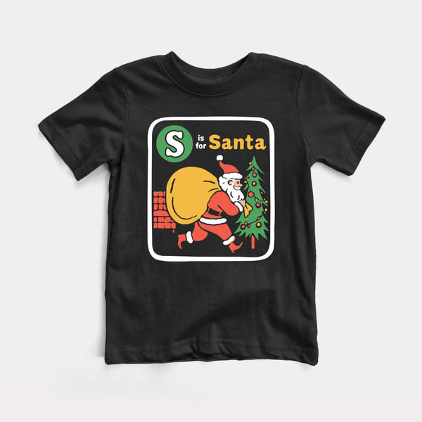 Santa Flashcard - Black - Full Front