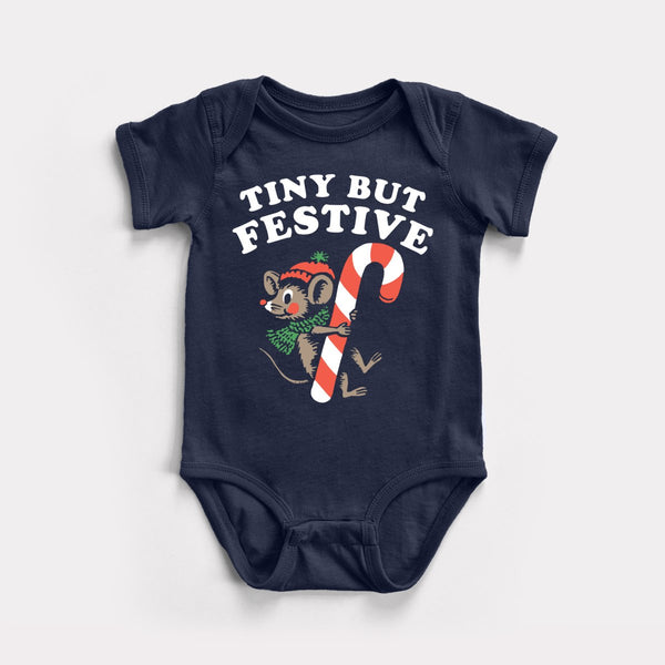 Tiny But Festive - Navy - Full Front