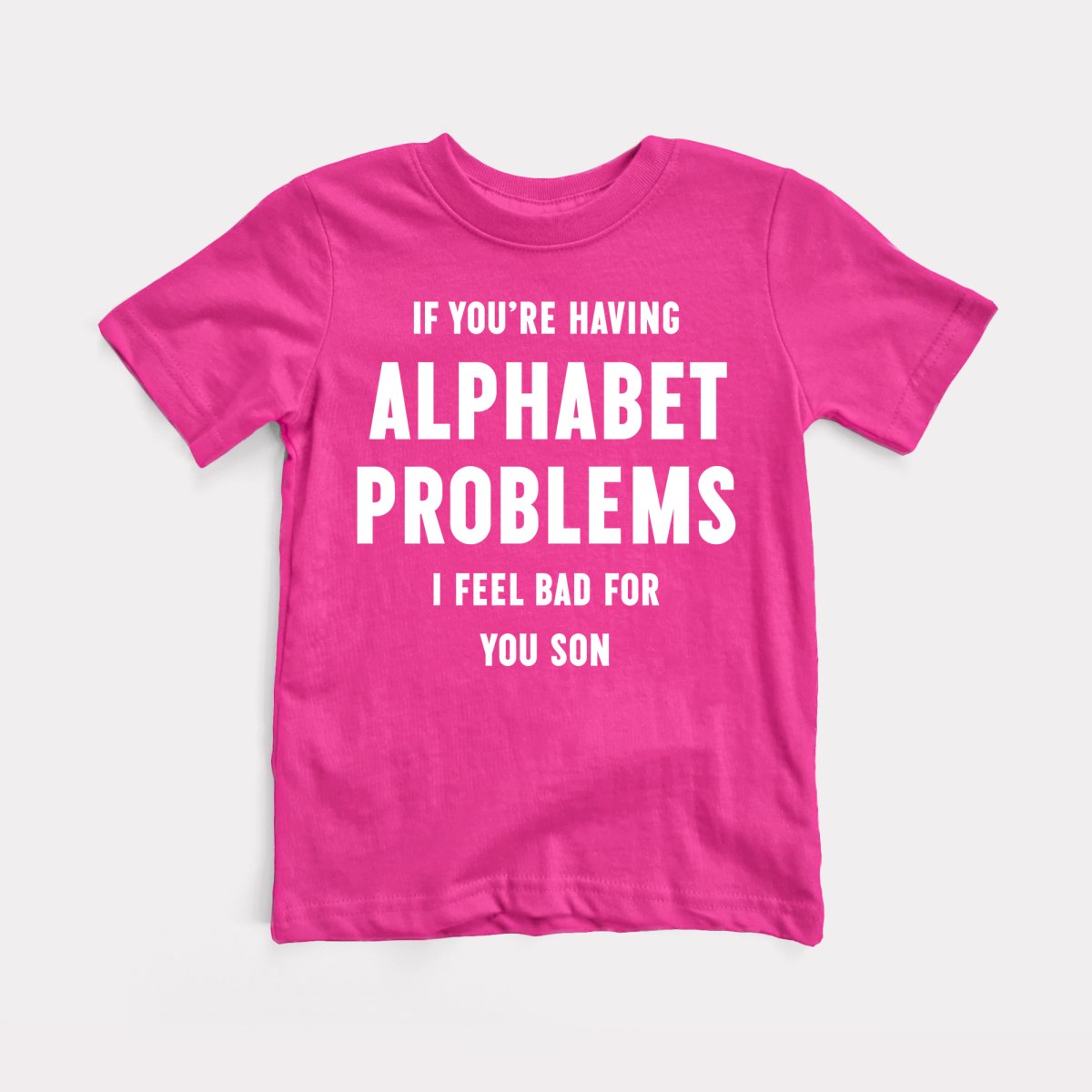Problem Child Lettering Alphabet Problems Youth Tee – BabyDoopy