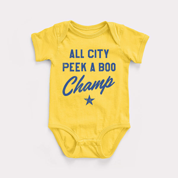 Peek A Boo Champ Baby Bodysuit
