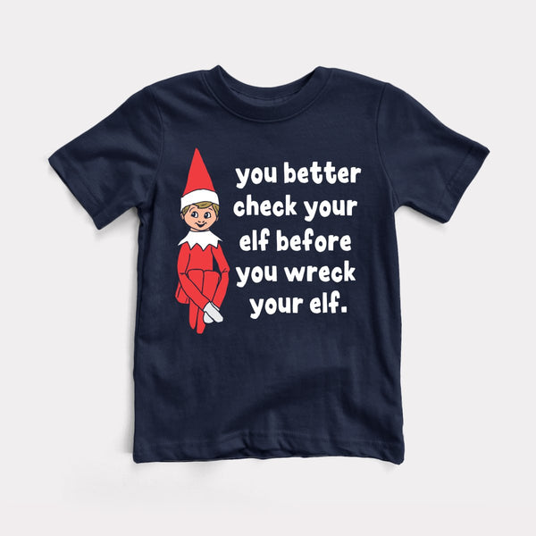 Check Your Elf - Navy - Full Front