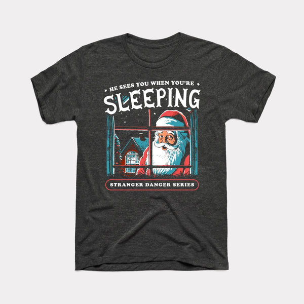 He Sees You When You're Sleeping - Dark Grey Heather - Full Front