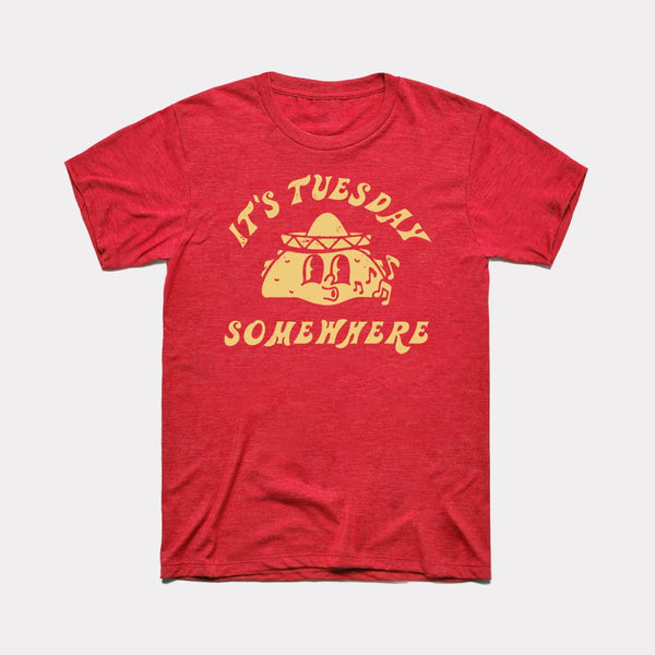 It's Tuesday Somewhere - Heather Red - Full Front
