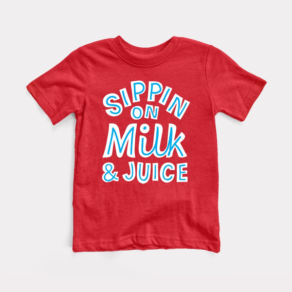 Sippin On Milk And Juice - Heather Red - Full Front