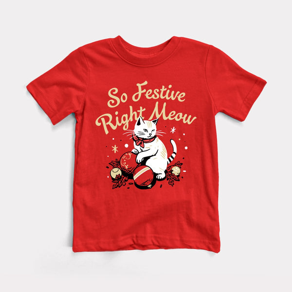 So Festive Right Meow - Red - Full Front